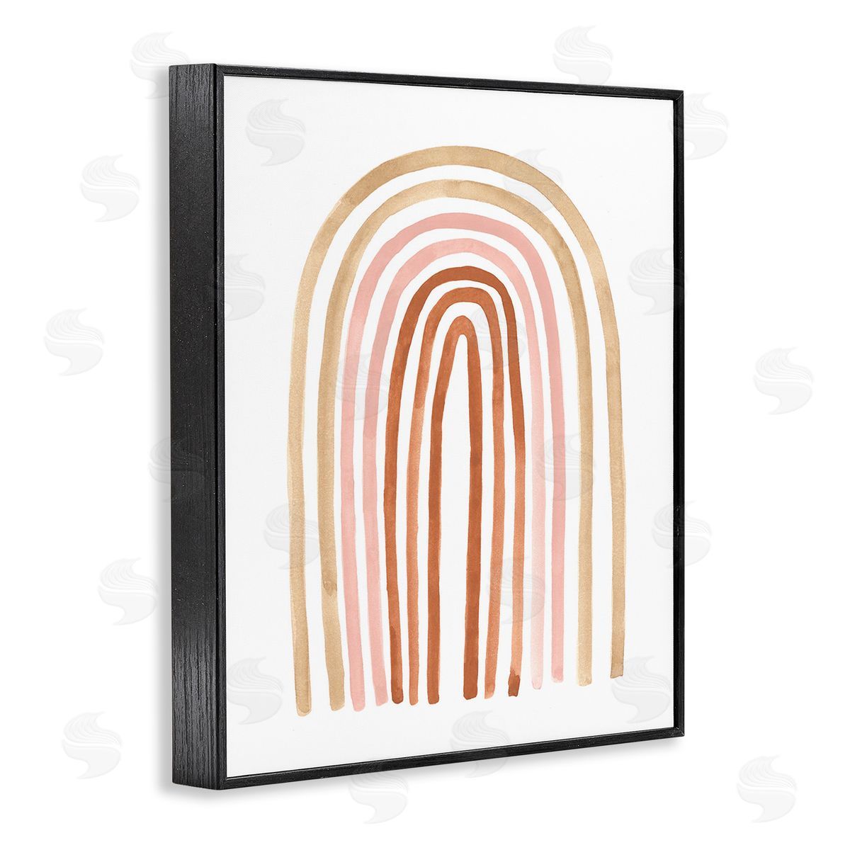 Emma Scarvey Neutral Rainbow Arches Black Framed Giclee Wall Art Print