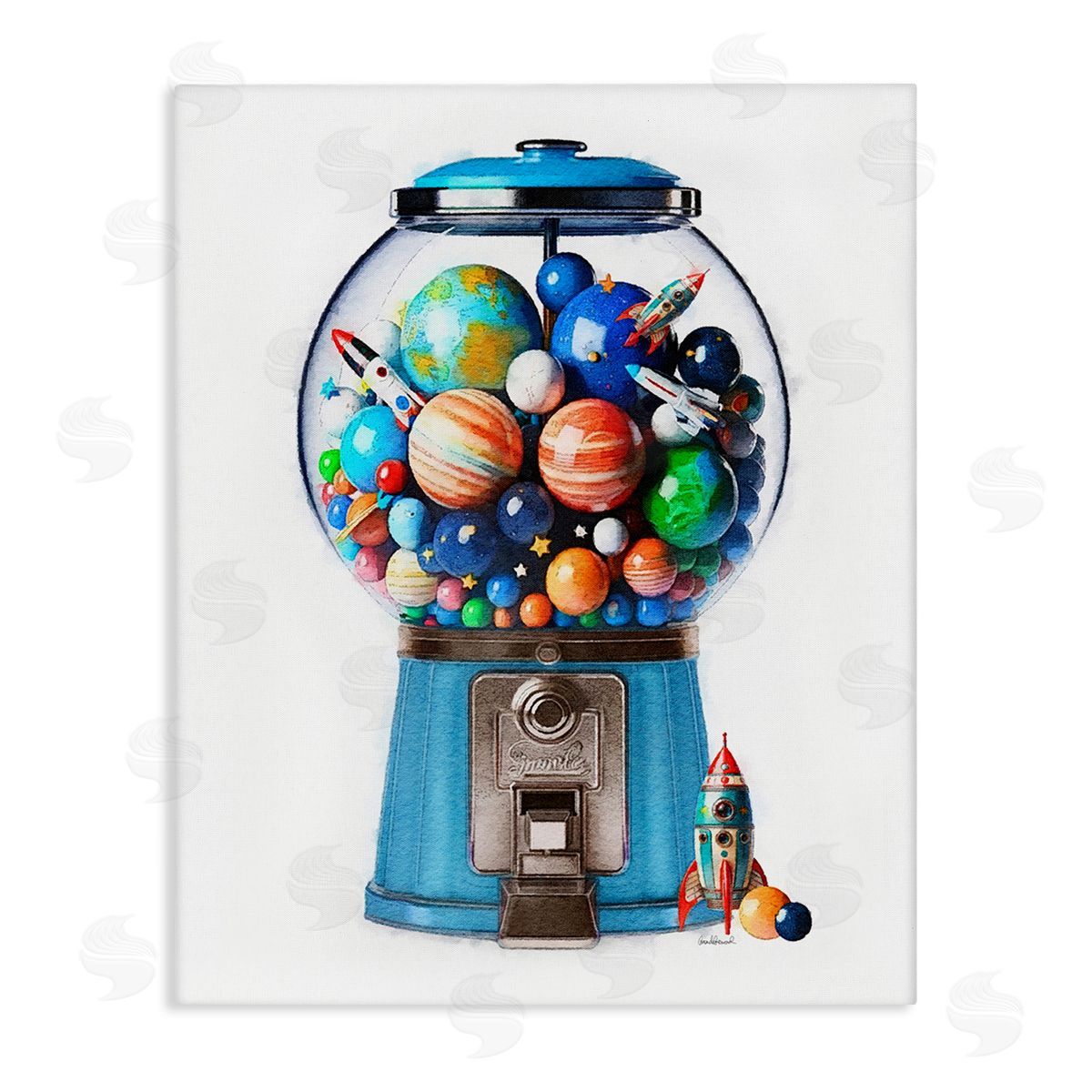 Amanda Greenwood Outer Space Candy Dispenser Canvas Wall Art Print