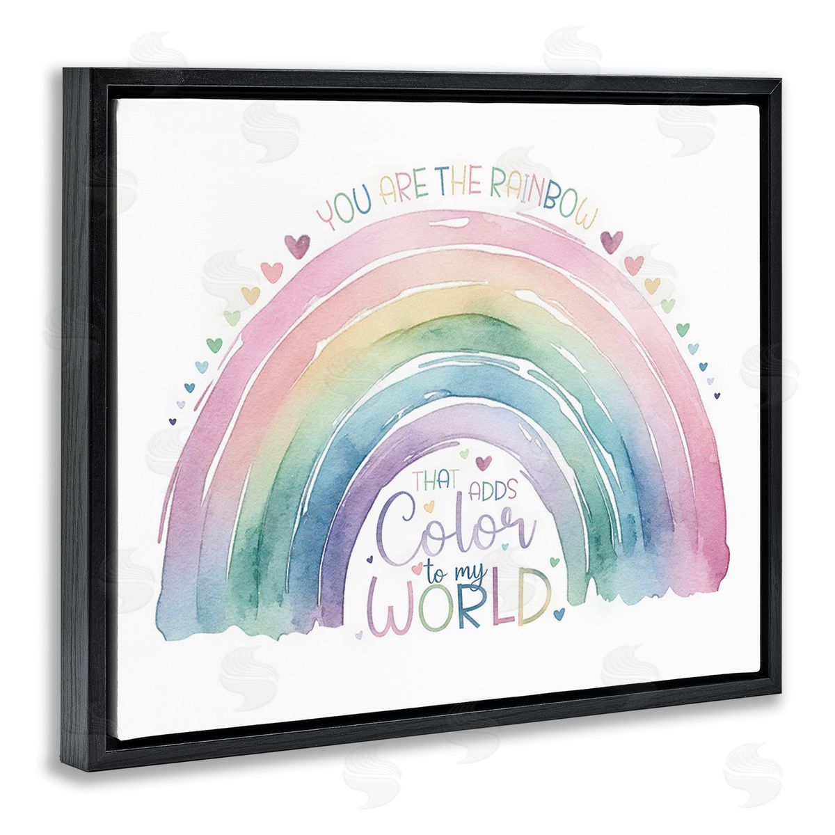Amanda Greenwood You Are The Rainbow Black Floating Frame Canvas Wall Art Print