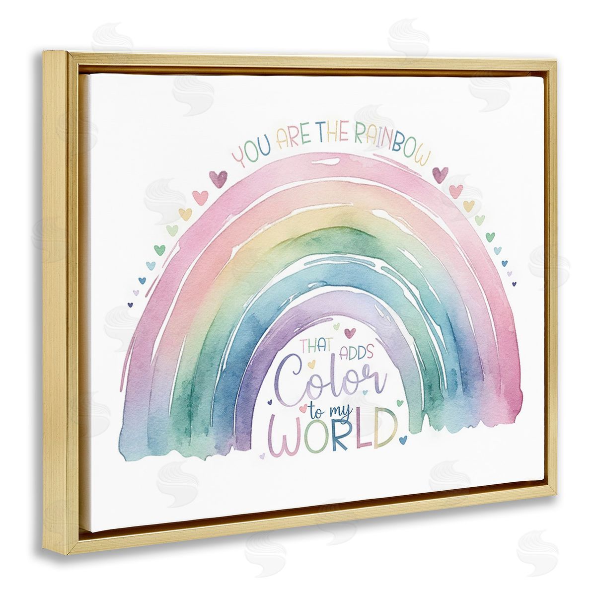 Amanda Greenwood You Are The Rainbow Gold Floating Frame Canvas Wall Art Print
