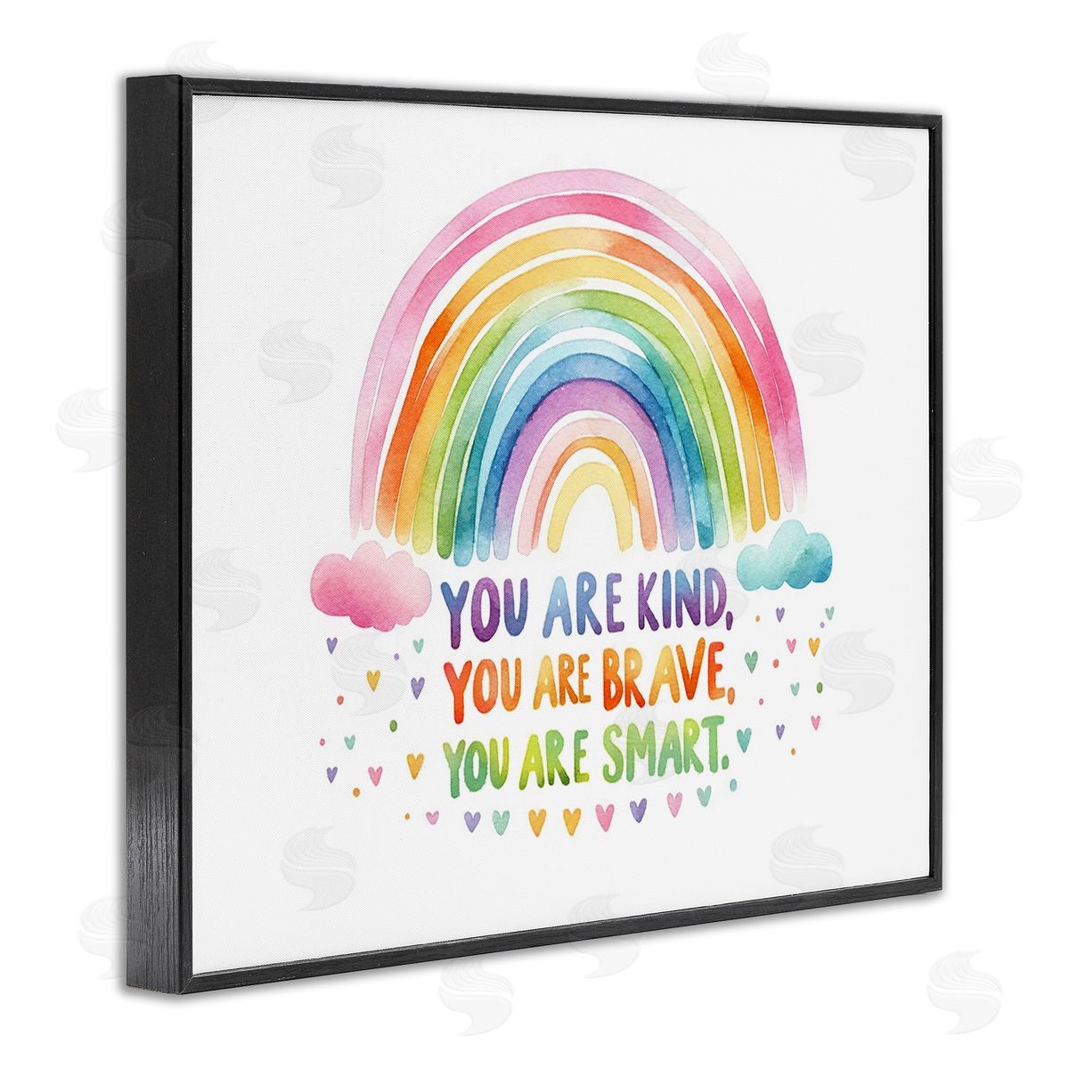 Amanda Greenwood Kind Brave Smart Rainbow Black Framed Giclee Wall Art Print
