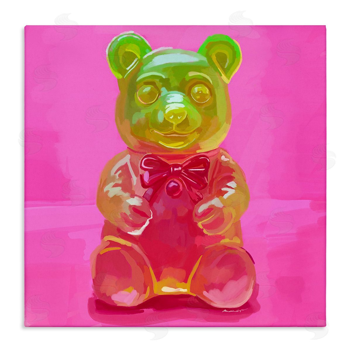 Amelia Noyes Bold Candy Bear Canvas Wall Art Print
