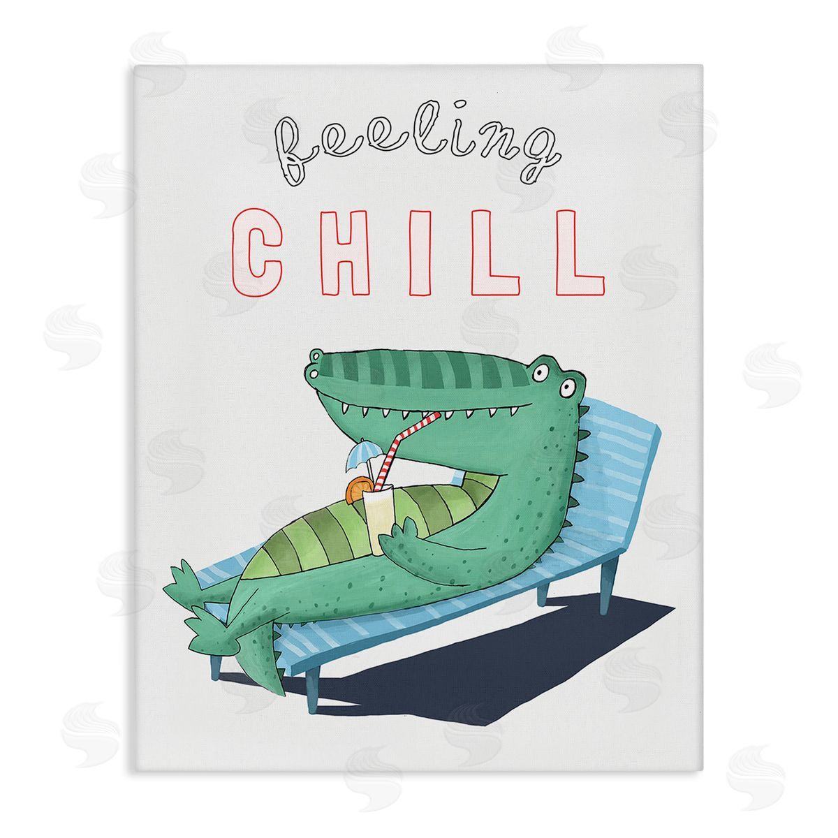 Carla Daly Feeling Chill Alligator Canvas Wall Art Print