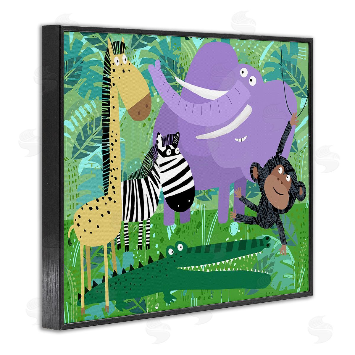 Carla Daly Jungle Wildlife Animals Black Framed Giclee Wall Art Print