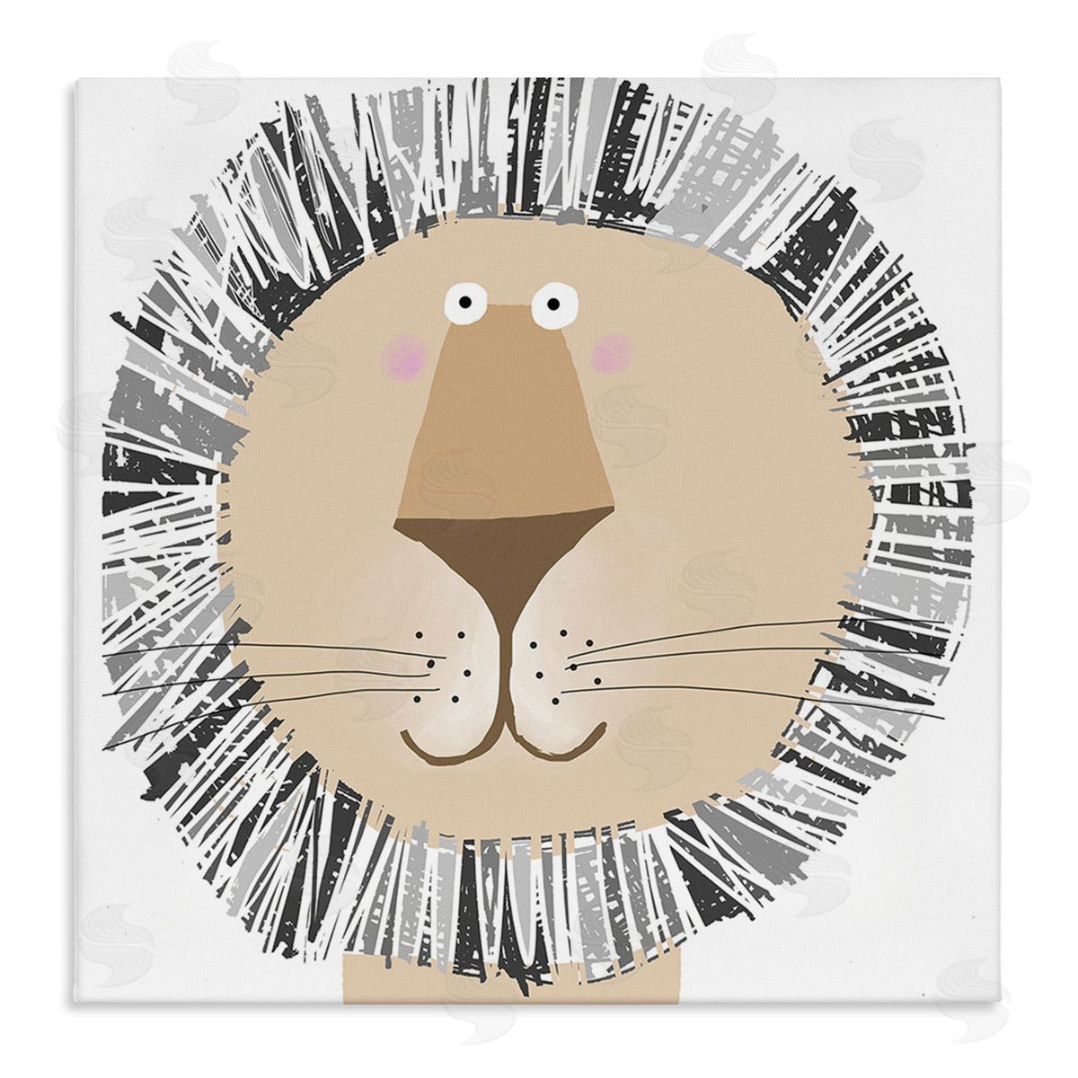 Carla Daly Cartoon Lion Smile Canvas Wall Art Print