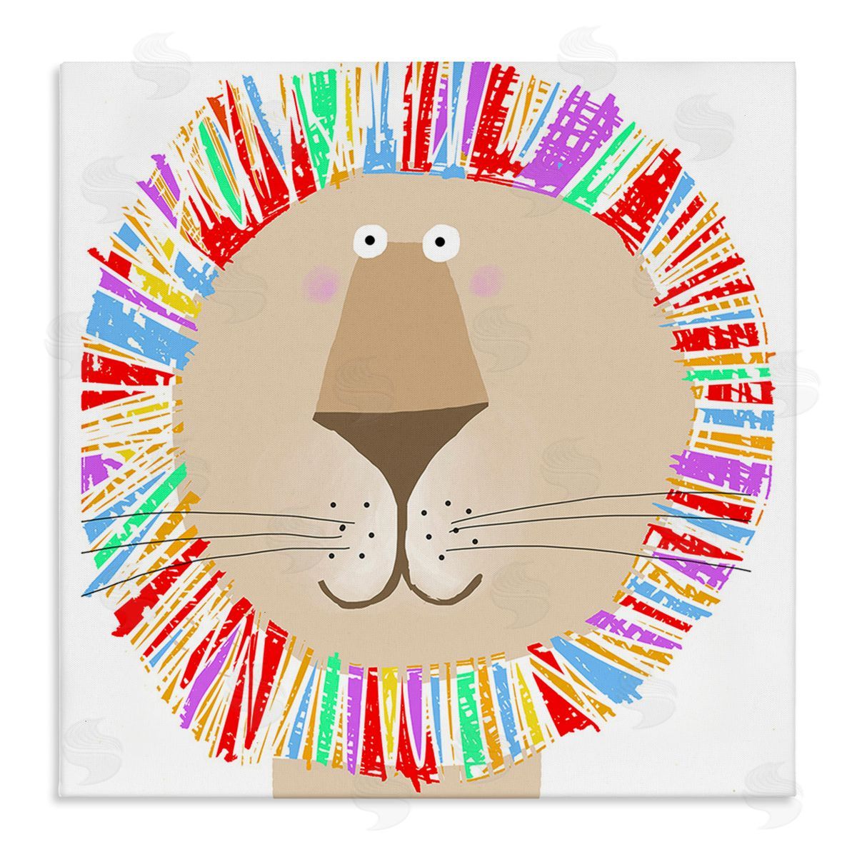 Carla Daly Lion with Rainbow Mane Canvas Wall Art Print