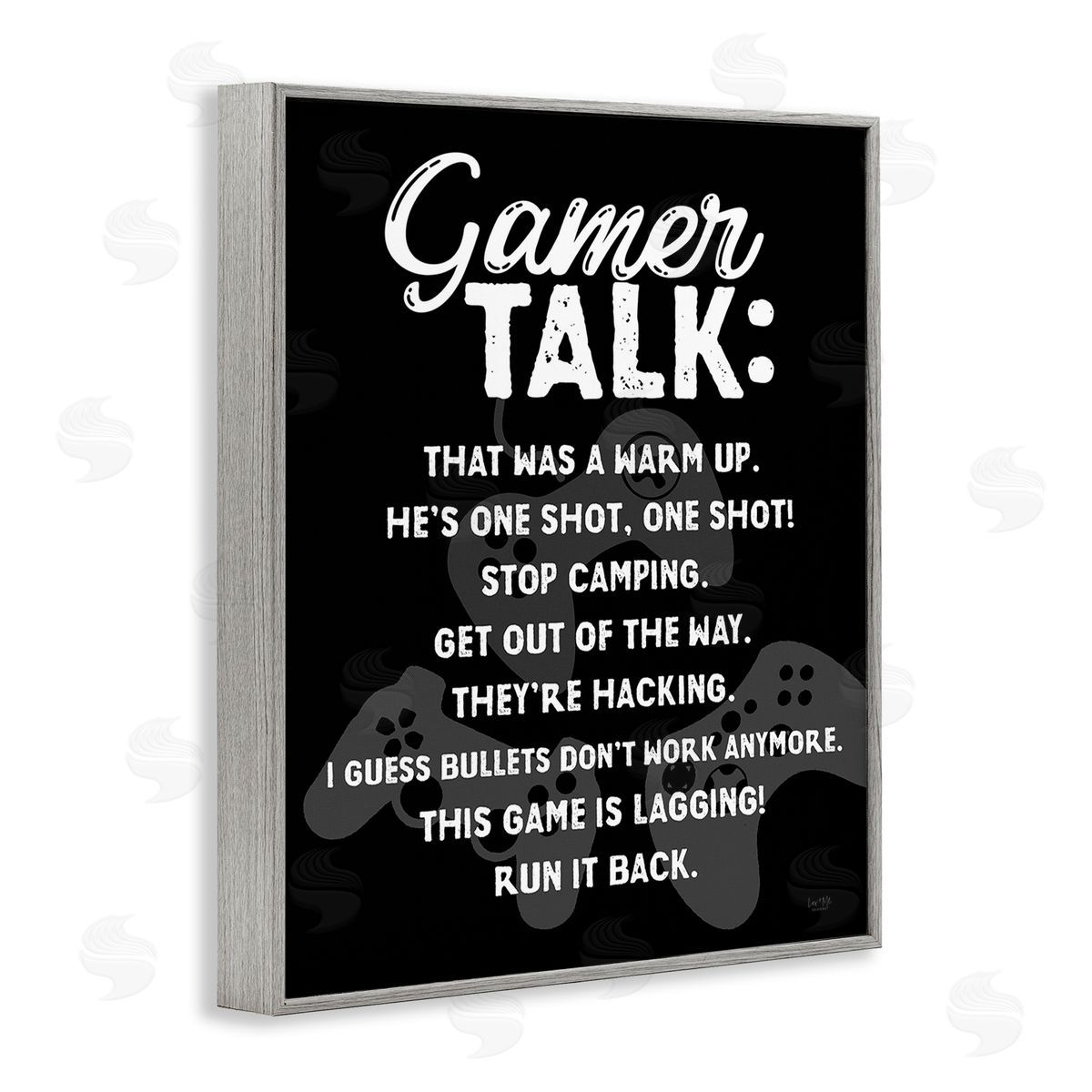 Lux + Me Designs Gamer Talk Phrases Gray Framed Giclee Wall Art Print