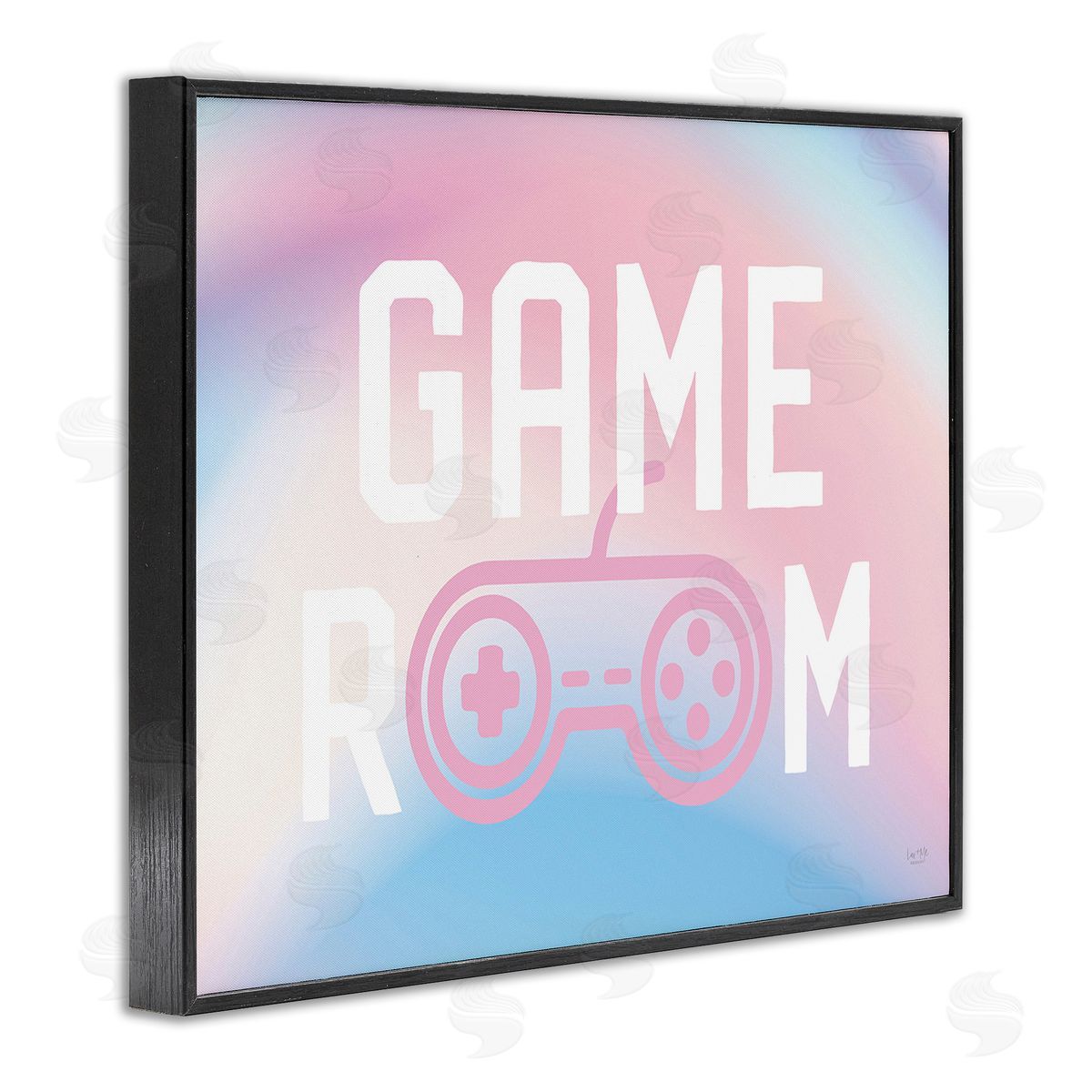 Lux + Me Designs Pastel Gamer Room Sign Black Framed Giclee Wall Art Print