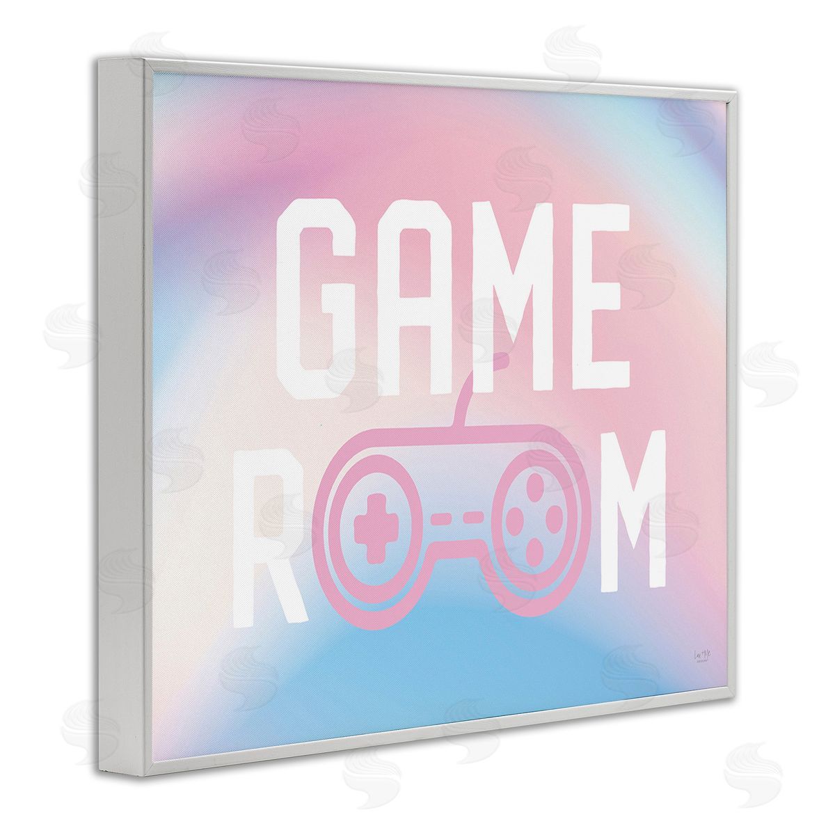 Lux + Me Designs Pastel Gamer Room Sign White Framed Giclee Wall Art Print