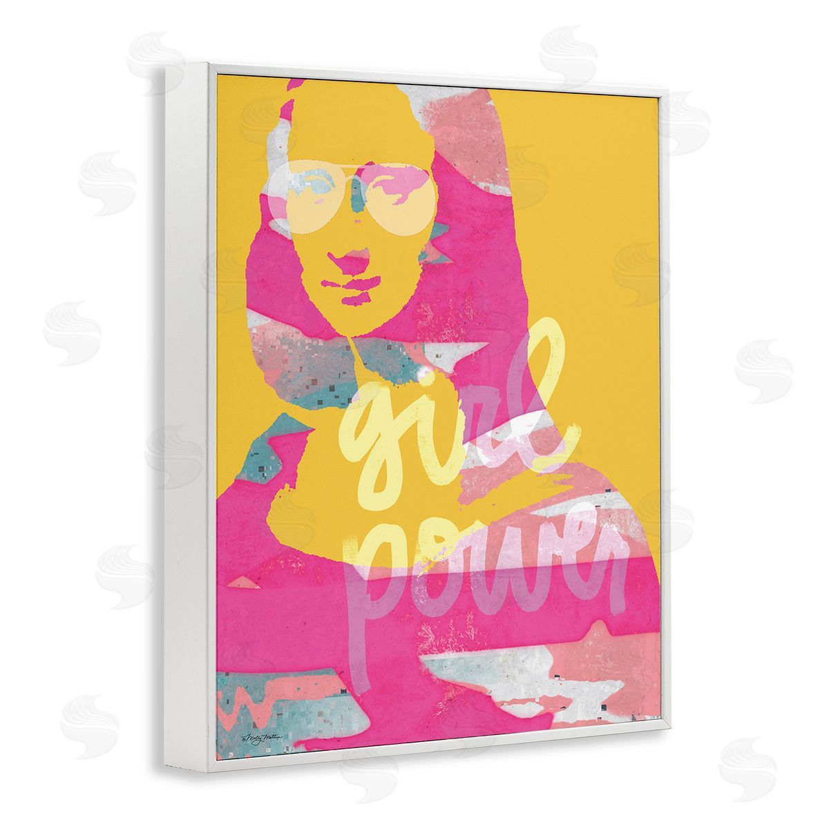 Molly Mattin Girl Power Abstract Face White Framed Giclee Wall Art Print