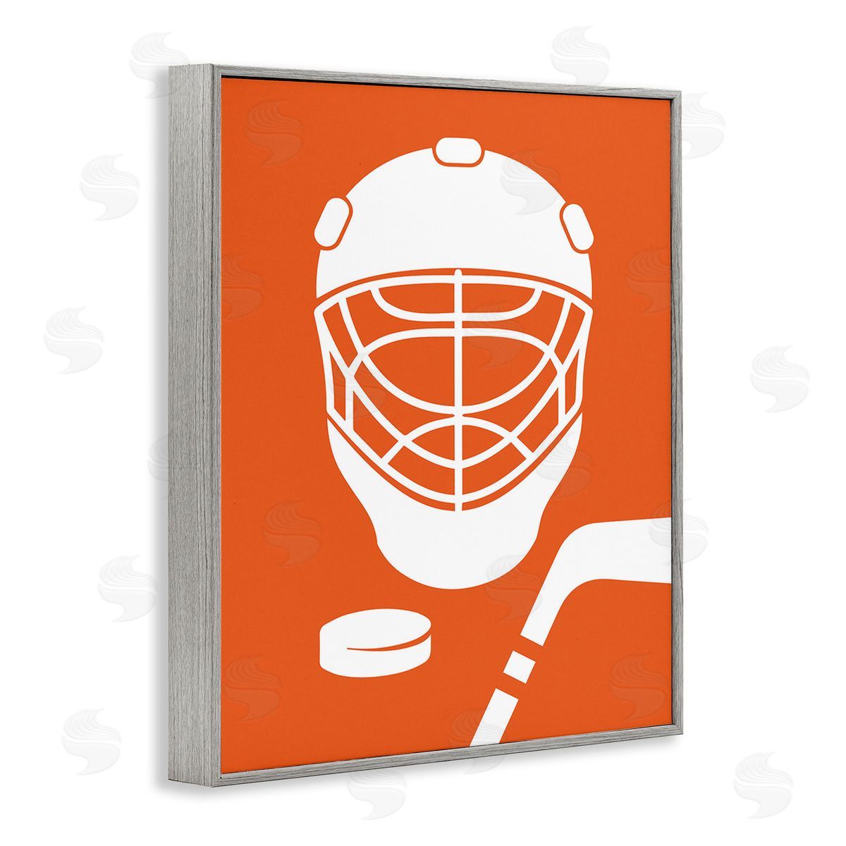 Melody Hogan Minimal Ice Hockey Gear Gray Framed Giclee Wall Art Print