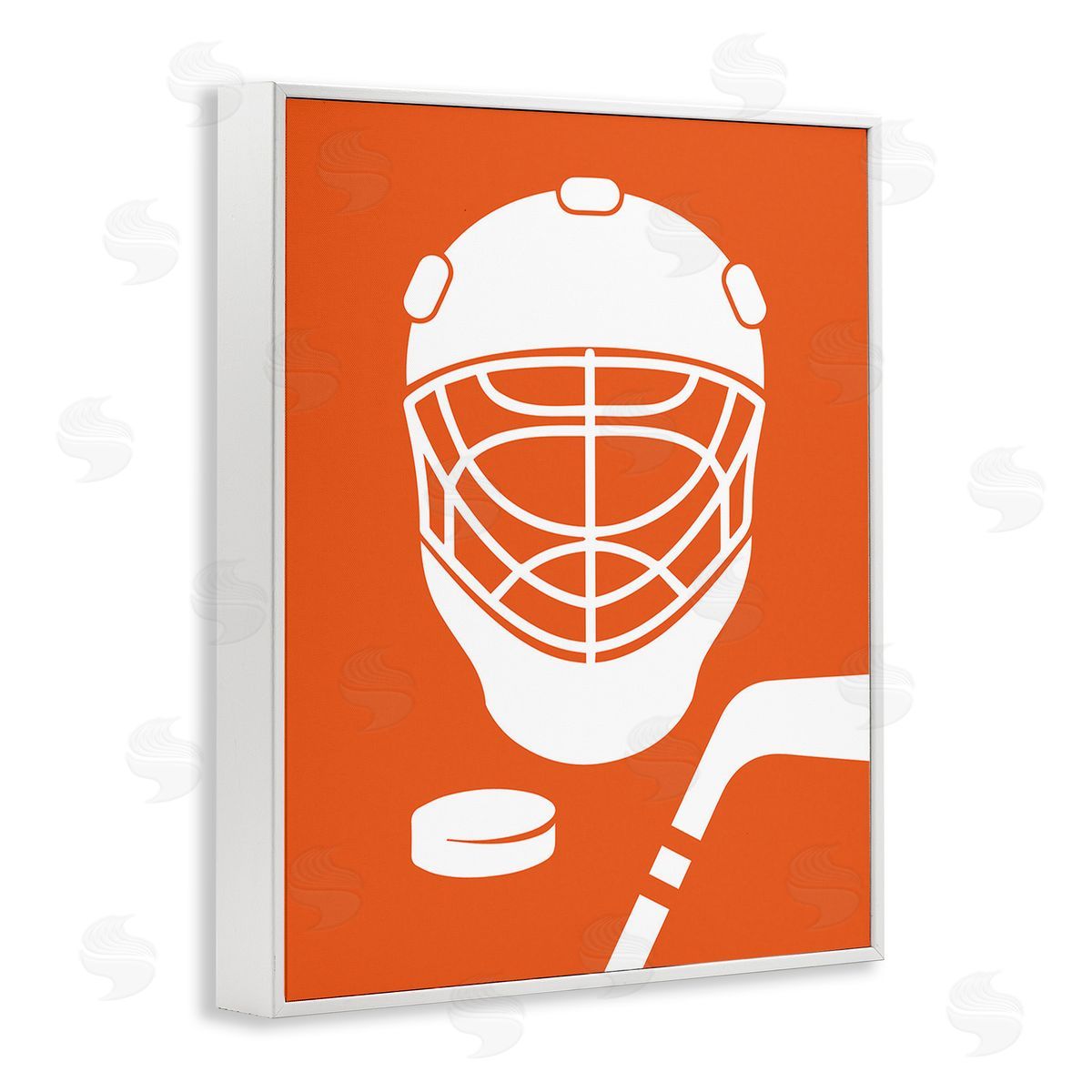Melody Hogan Minimal Ice Hockey Gear White Framed Giclee Wall Art Print