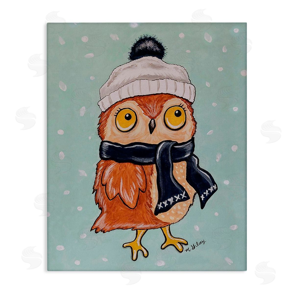 stupell industries Michelle Gilsey | Owl & Winter Scarf Wall Art
