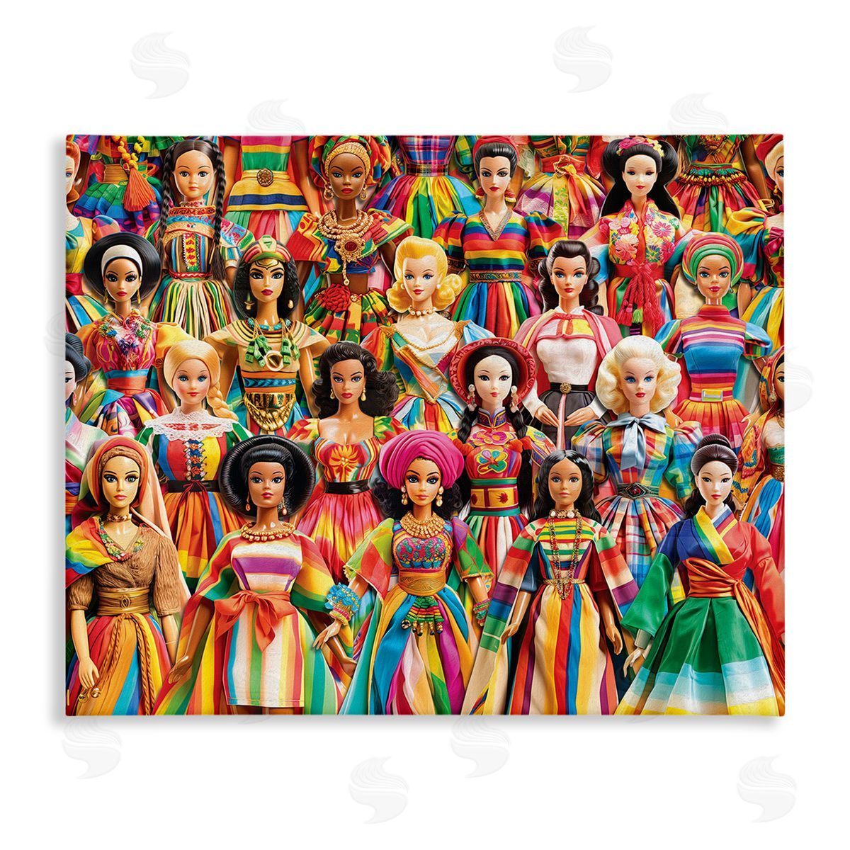 Michael David Ward Various Cultural Dolls Canvas Wall Art Print