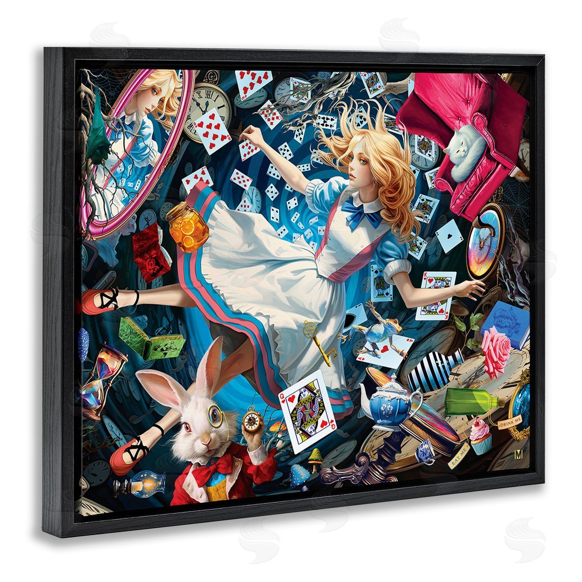 Michael David Ward Storybook Tale Collage Black Floating Frame Canvas Wall Art Print