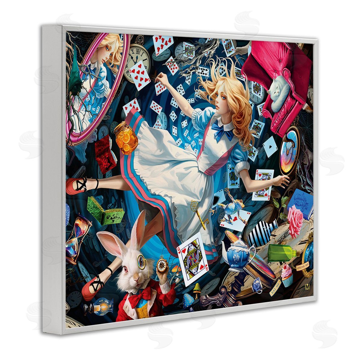 Michael David Ward Storybook Tale Collage White Framed Giclee Wall Art Print