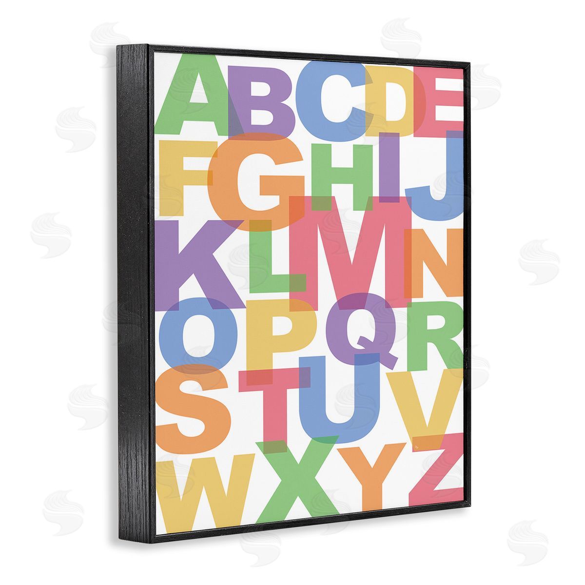 Martina Pavlova Rainbow Alphabet Typography Black Framed Giclee Wall Art Print