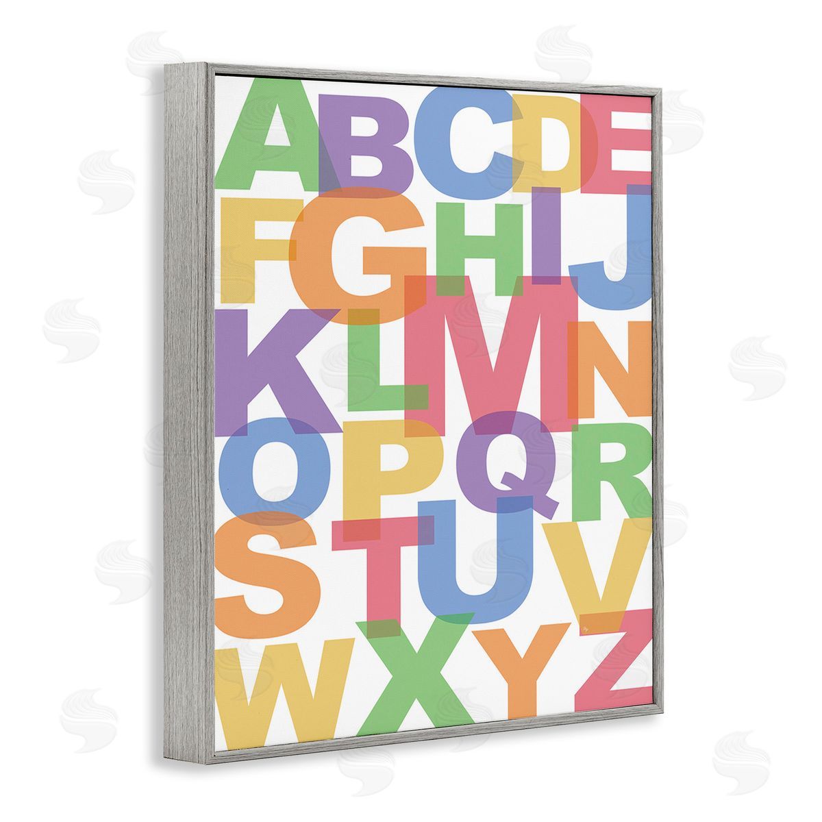 Martina Pavlova Rainbow Alphabet Typography Gray Framed Giclee Wall Art Print