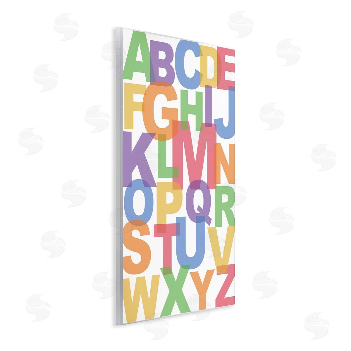 Martina Pavlova Rainbow Alphabet Typography Wooden Wall Plaque Art Print