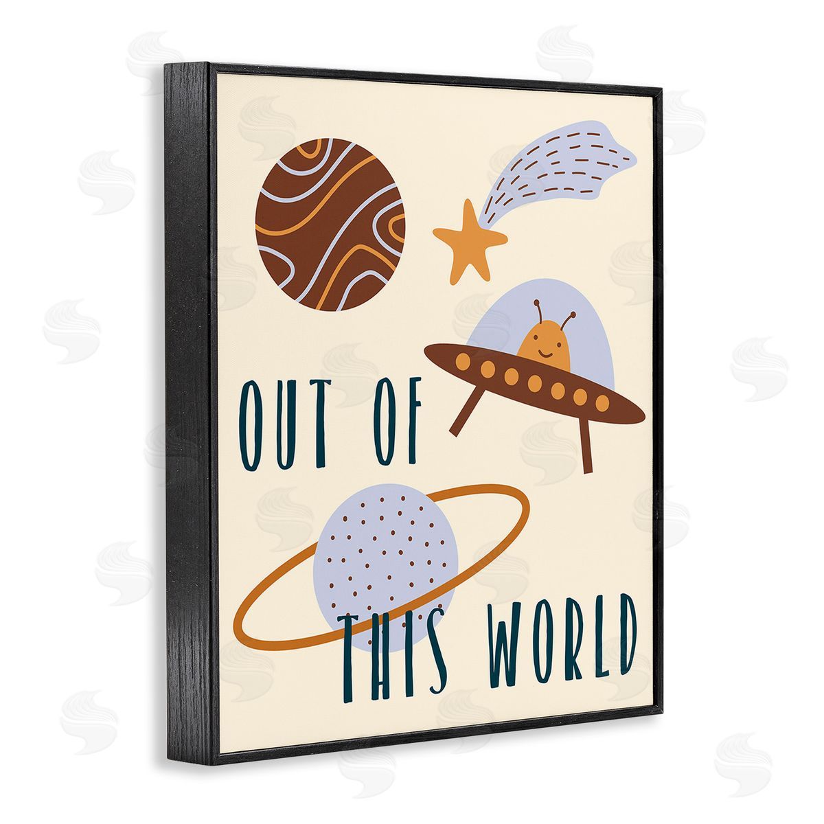 Stupell Studio Out Of This World Alien Black Framed Giclee Wall Art Print