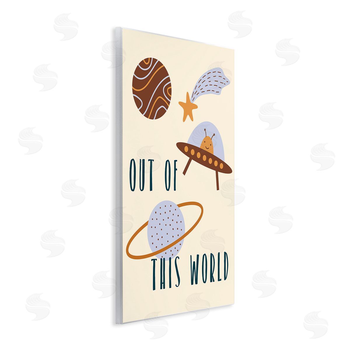 Stupell Studio Out Of This World Alien Wooden Wall Plaque Art Print