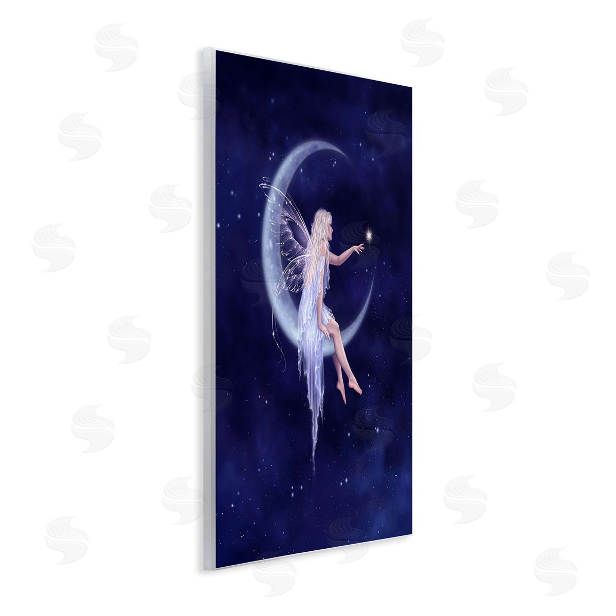 Rachel Anderson Fairy & Crescent Moon Wooden Wall Plaque Art Print