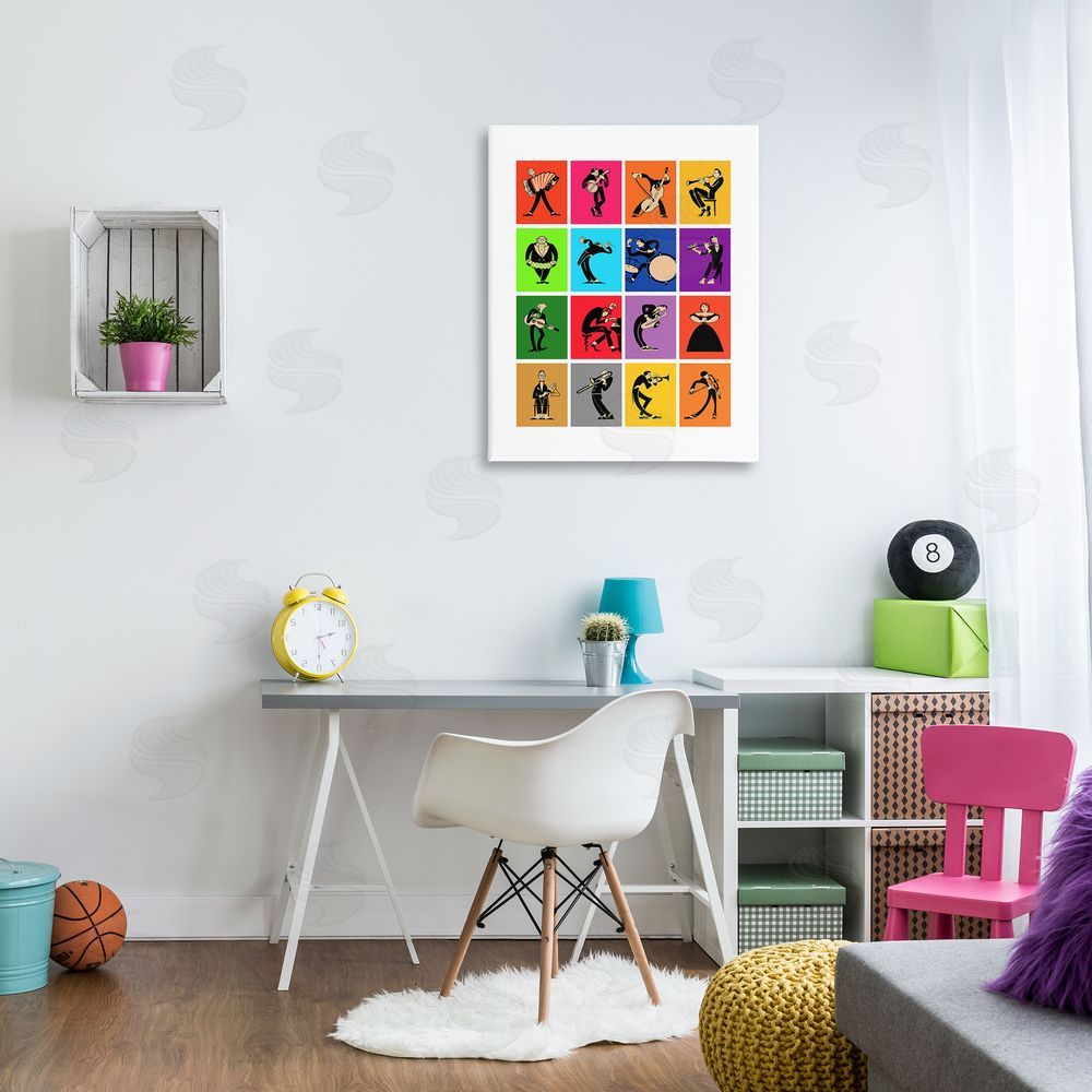 Mark Rogan Modern Orchestra Musicians Canvas Wall Art Print in Room