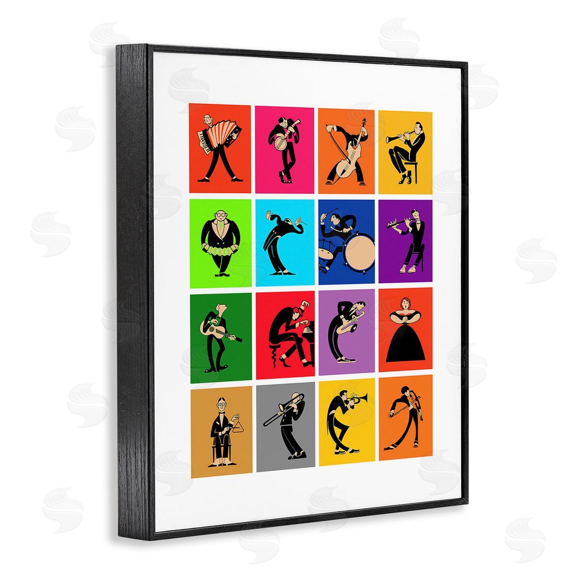 Mark Rogan Modern Orchestra Musicians Black Framed Giclee Wall Art Print