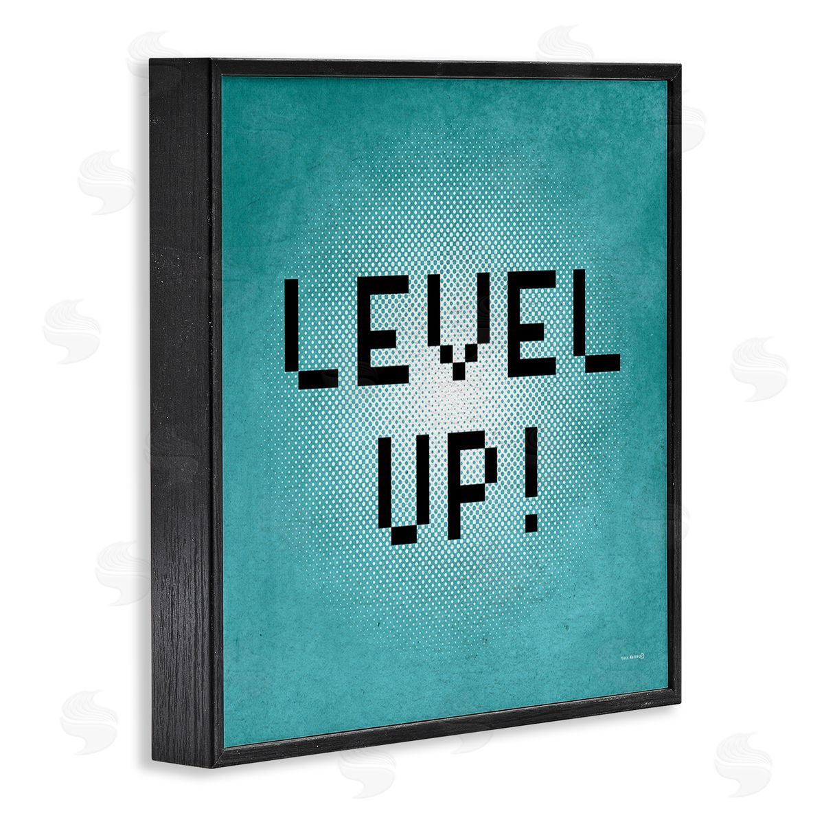 Yass Naffas Designs Level Up Vintage Pixels Black Framed Giclee Wall Art Print