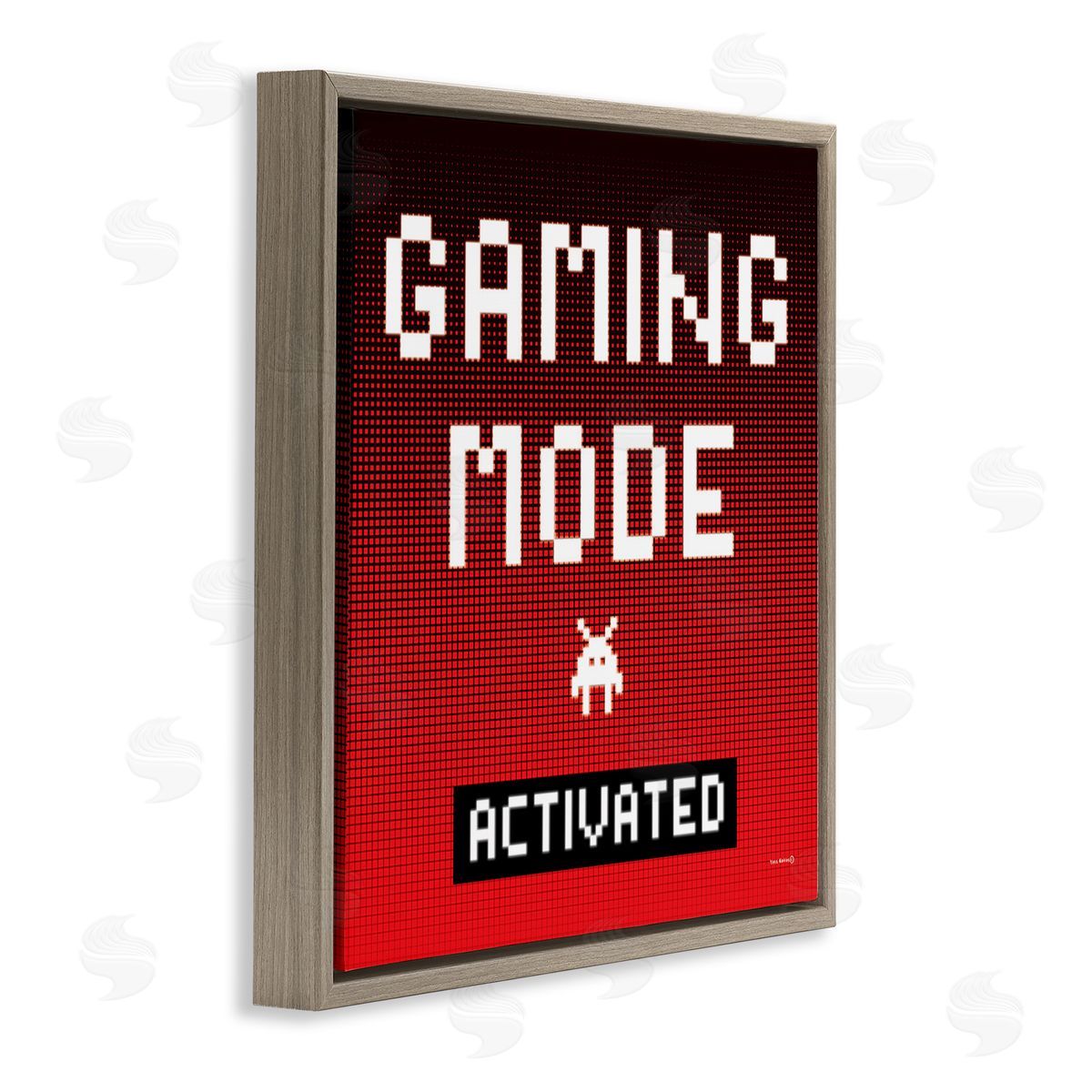 Yass Naffas Designs Gaming Mode Activated Brown Floating Frame Canvas Wall Art Print