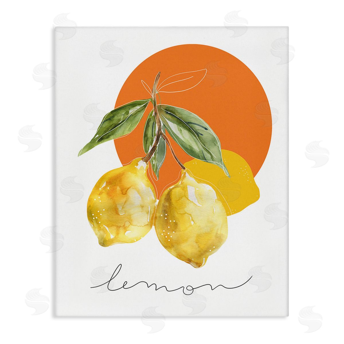 Modern Lemons Branch Canvas Wall Art, Home Decor by Carol Robinson