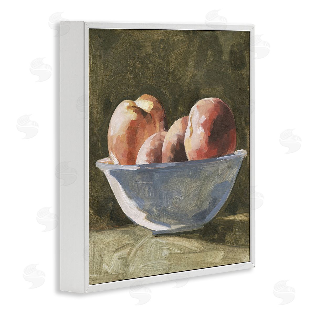 Emma Caroline Apples in Bowl Still Life White Framed Giclee Wall Art Print