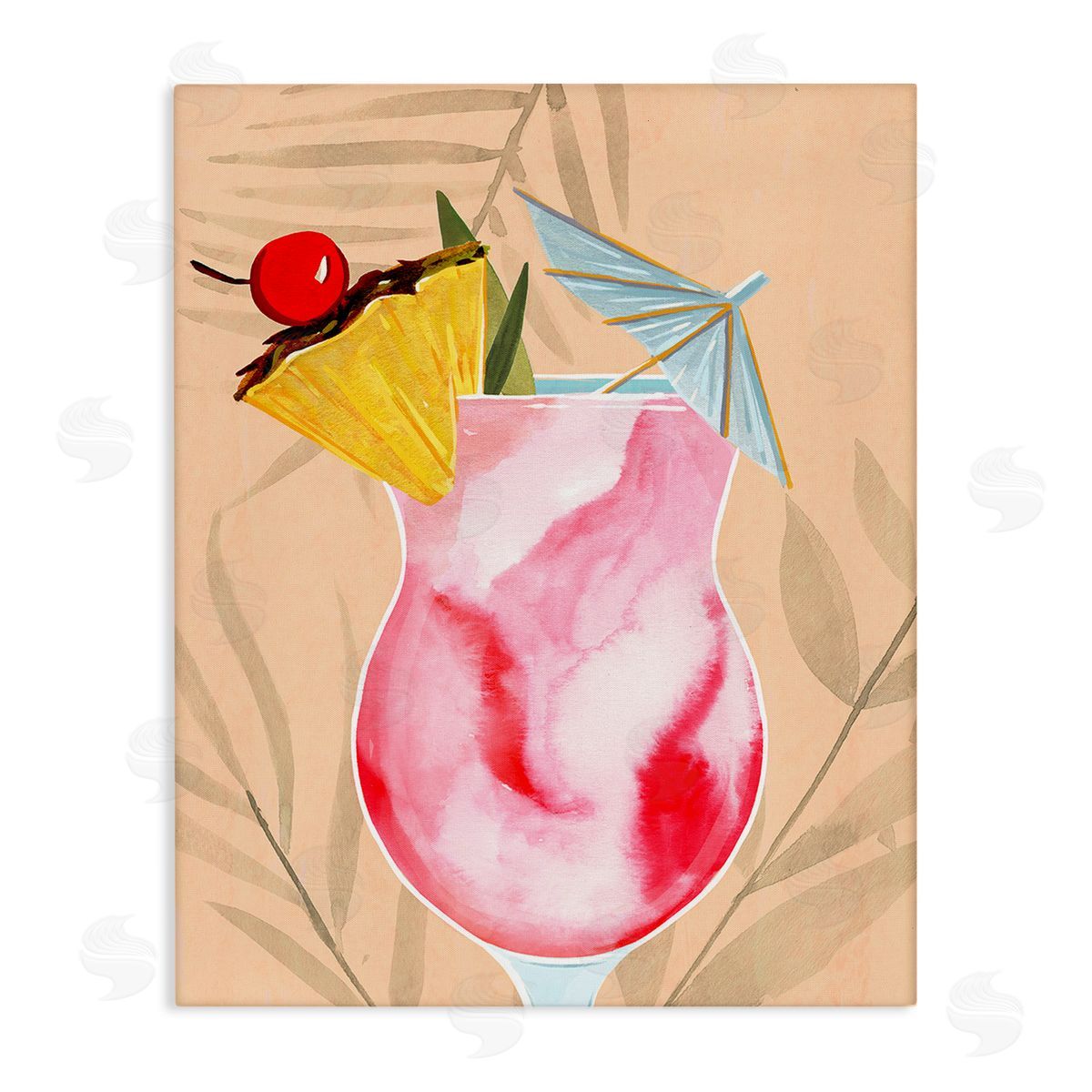 Annie Warren Fruity Cocktail Drink Canvas Wall Art Print