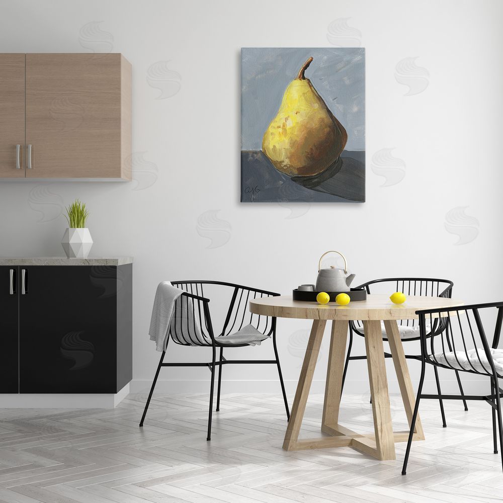 Alexandria Gilbert Kincaid Abstract Shadowed Pear Canvas Wall Art Print in Room