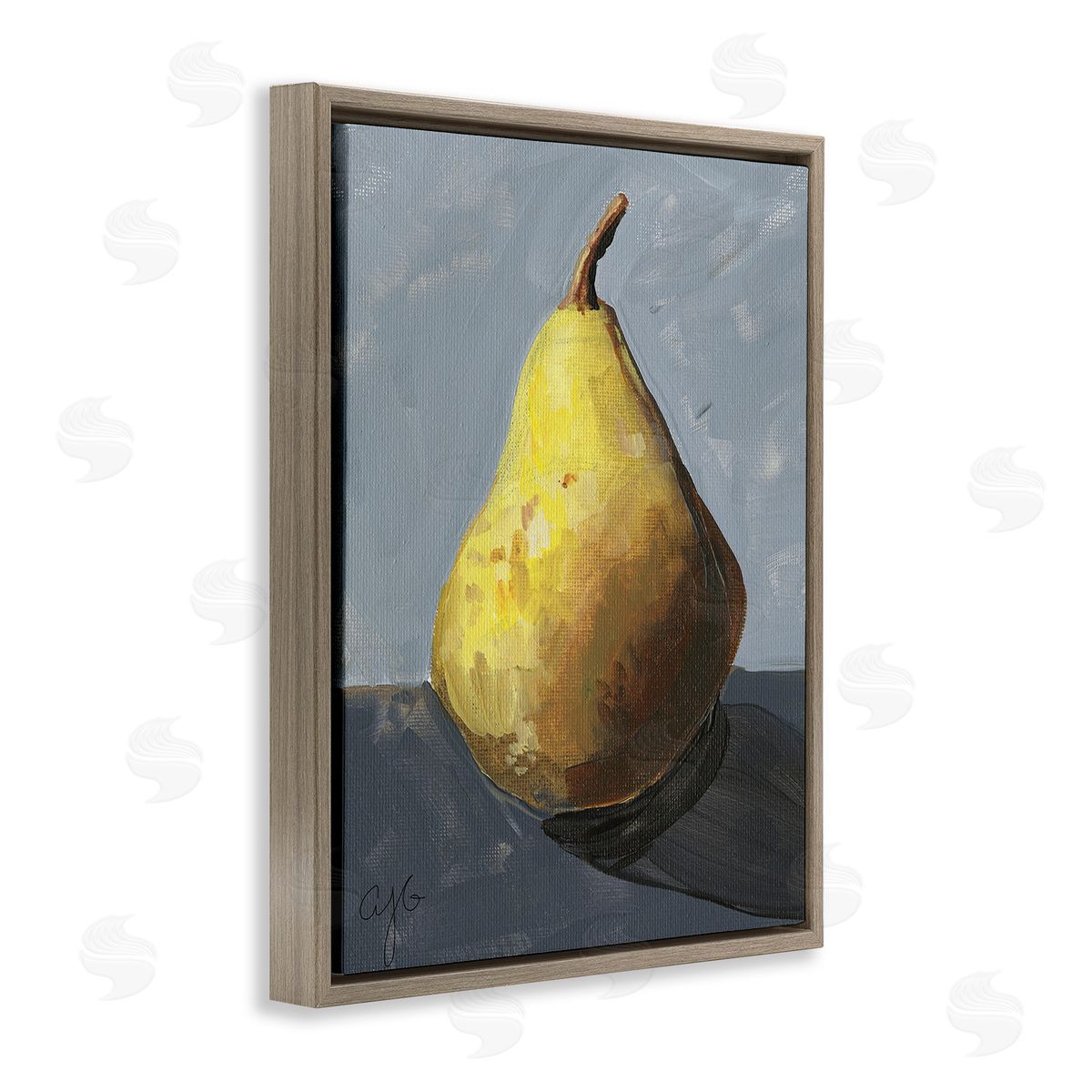 Alexandria Gilbert Kincaid Abstract Shadowed Pear Brown Floating Frame Canvas Wall Art Print
