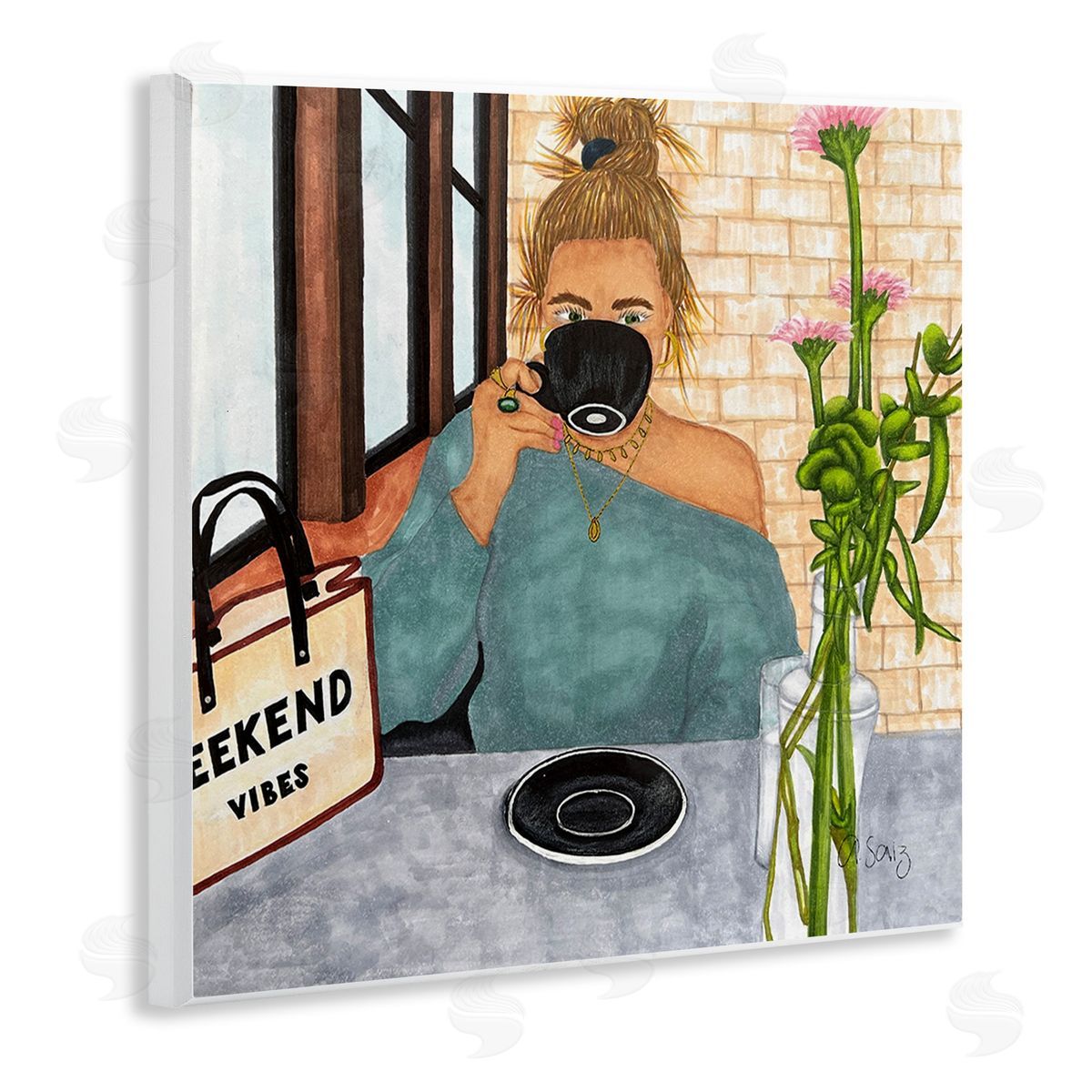 Ale Saiz Studio Weekend Vibes at Cafe Wooden Wall Plaque Art Print