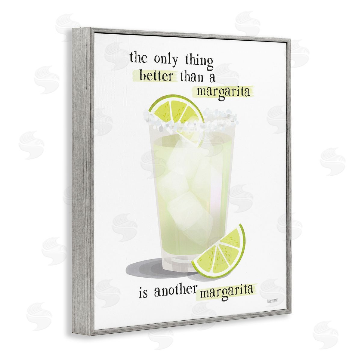 Another Margarita Phrase Grey Frame Print Wall Art, Home Decor by House Fenway