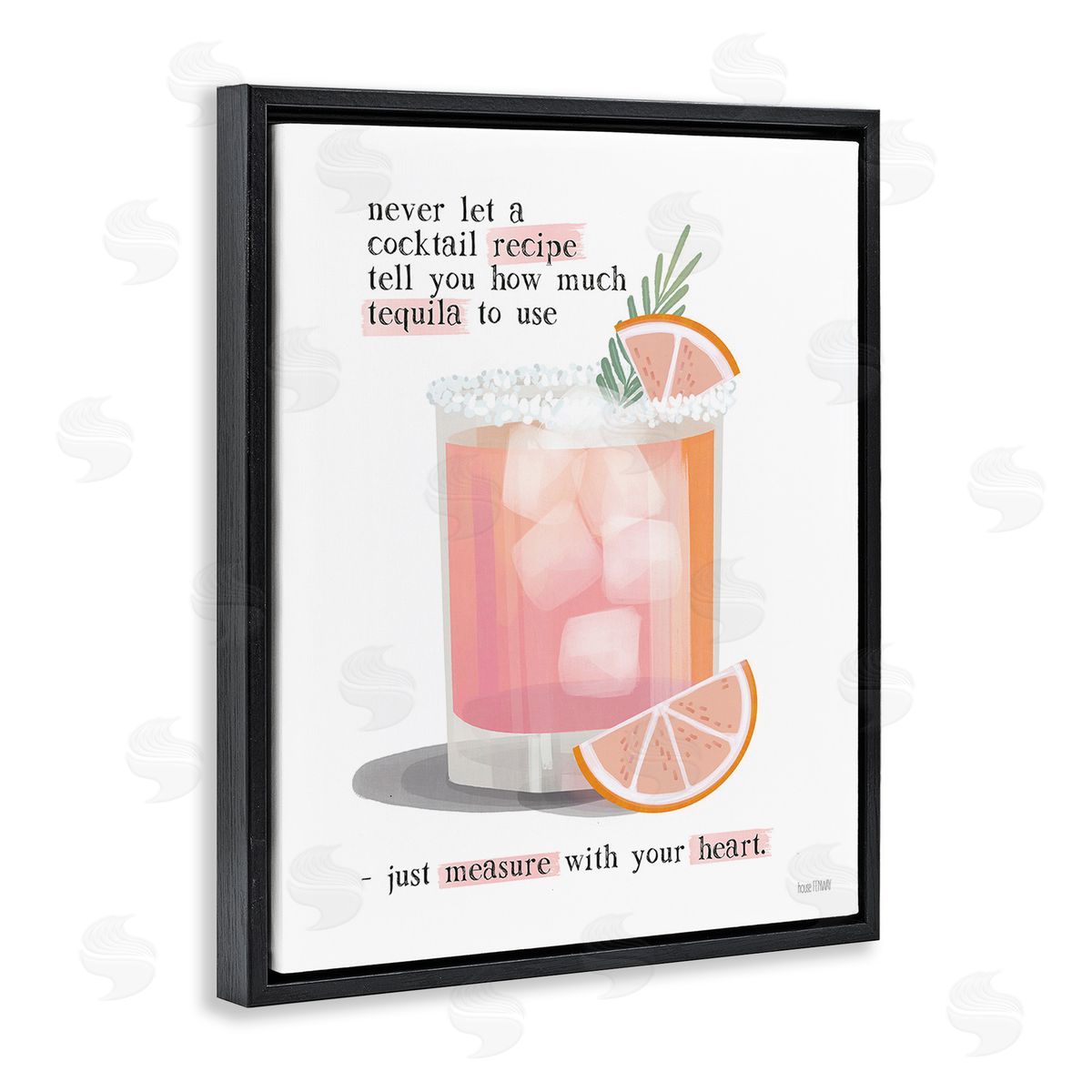 Measure With Your Heart Black Floating Frame Canvas Wall Art, Home Decor by House Fenway