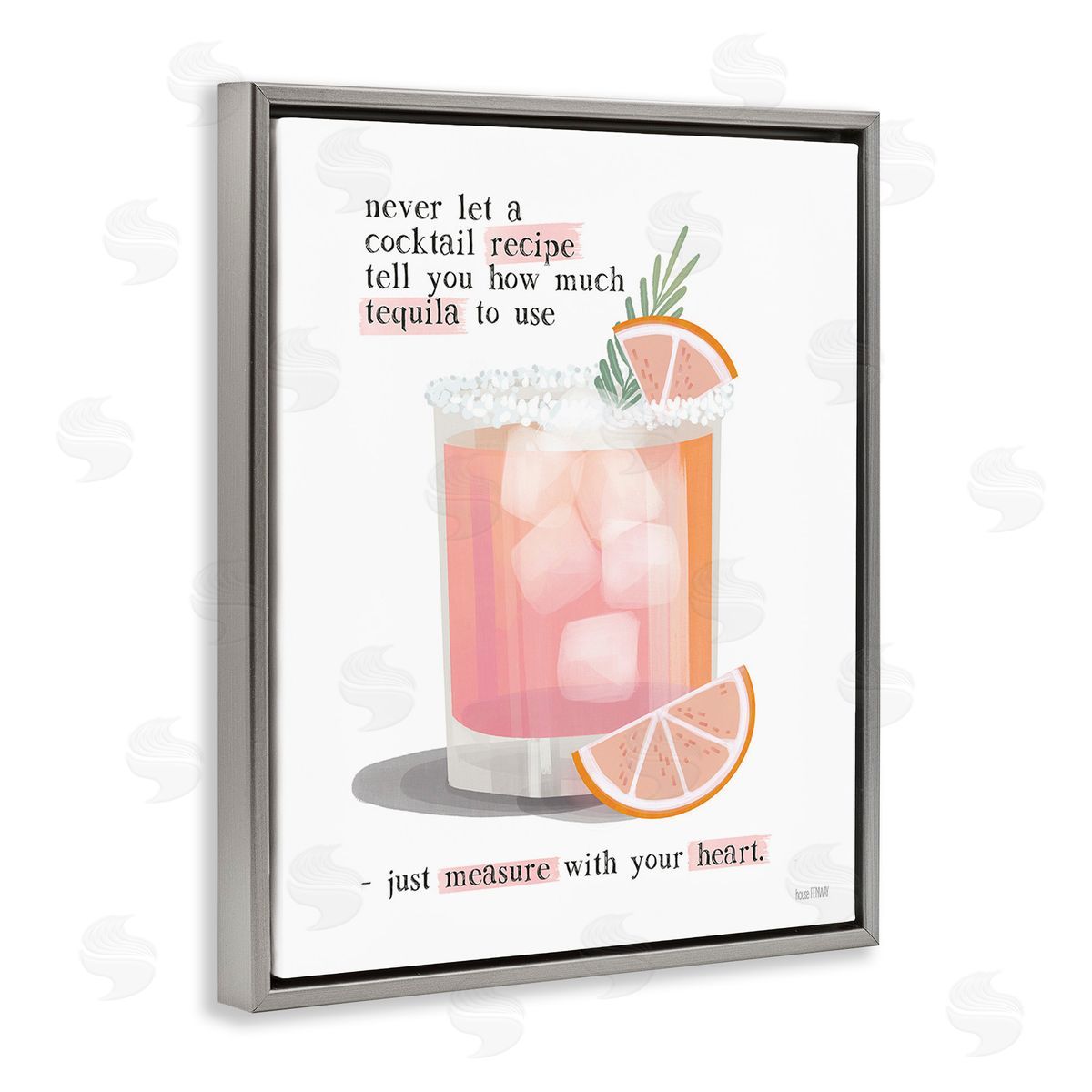 Measure With Your Heart Grey Floating Frame Canvas Wall Art, Home Decor by House Fenway