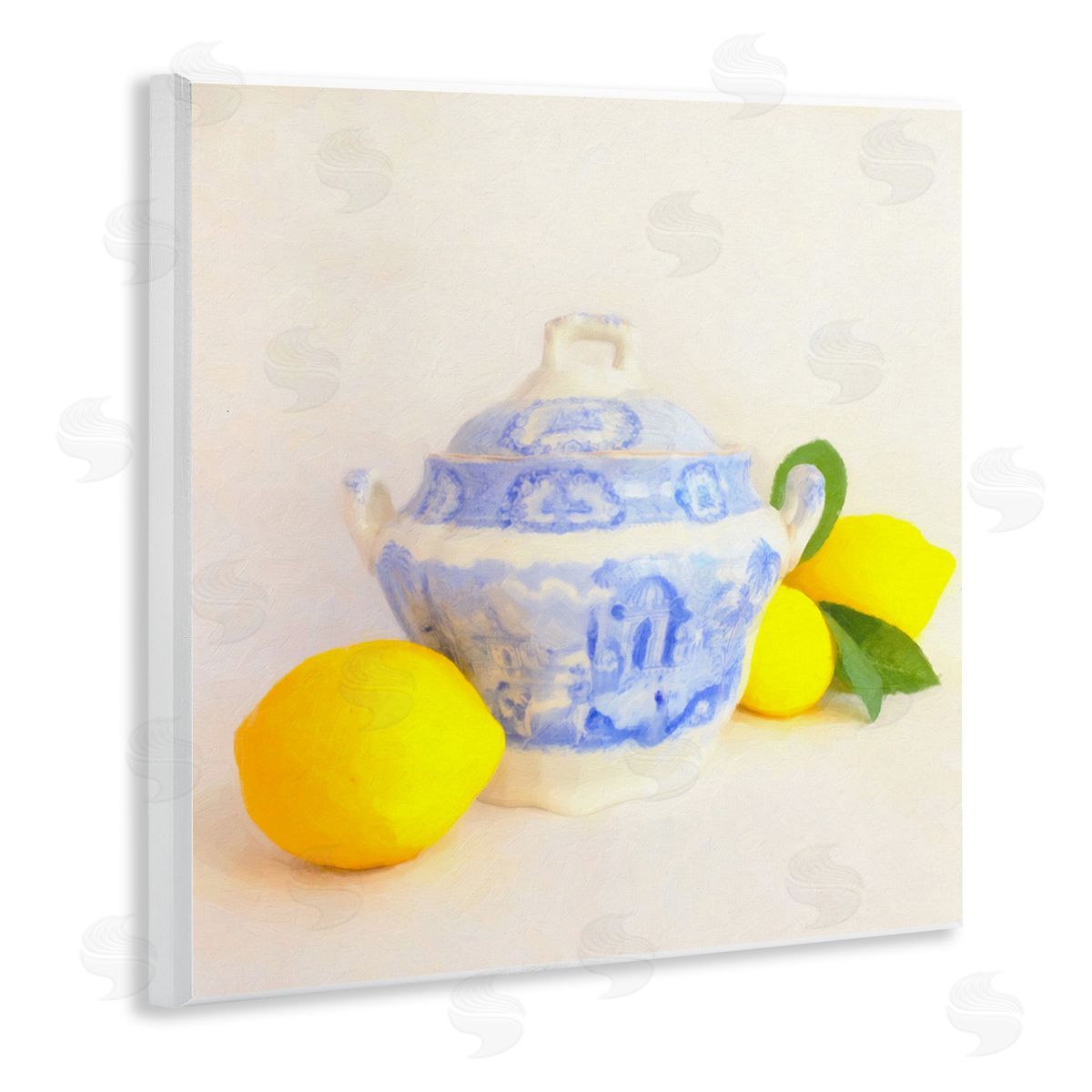 Graffitee Studios Lemons & Ornate Pottery Wooden Wall Plaque Art Print