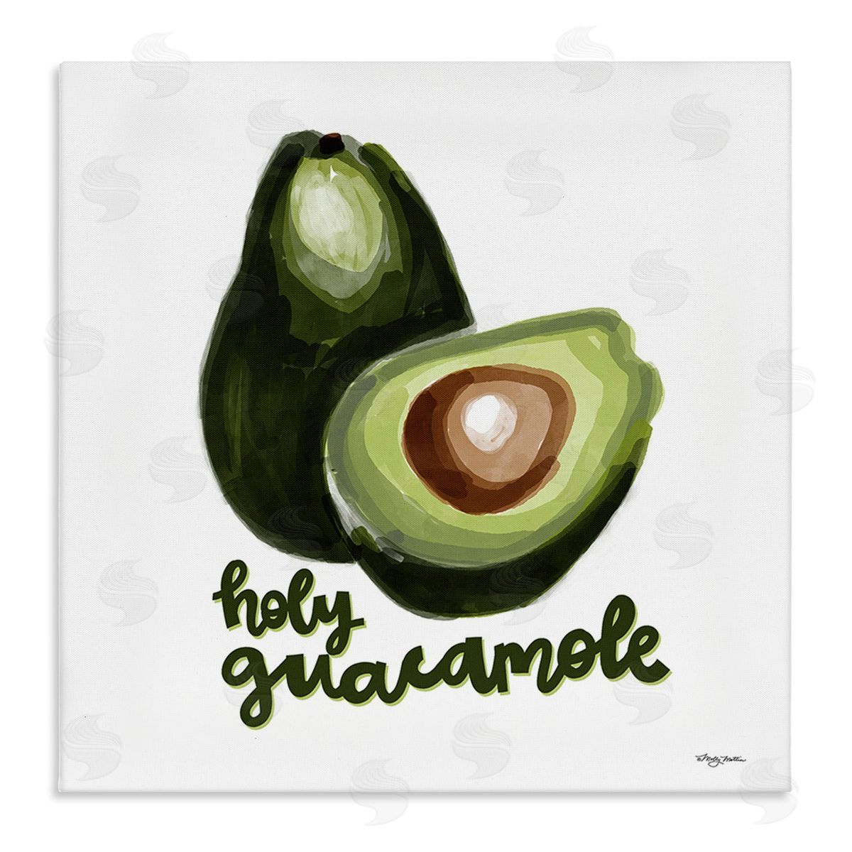 Molly Mattin Holy Guacamole Avocado Canvas Wall Art Print