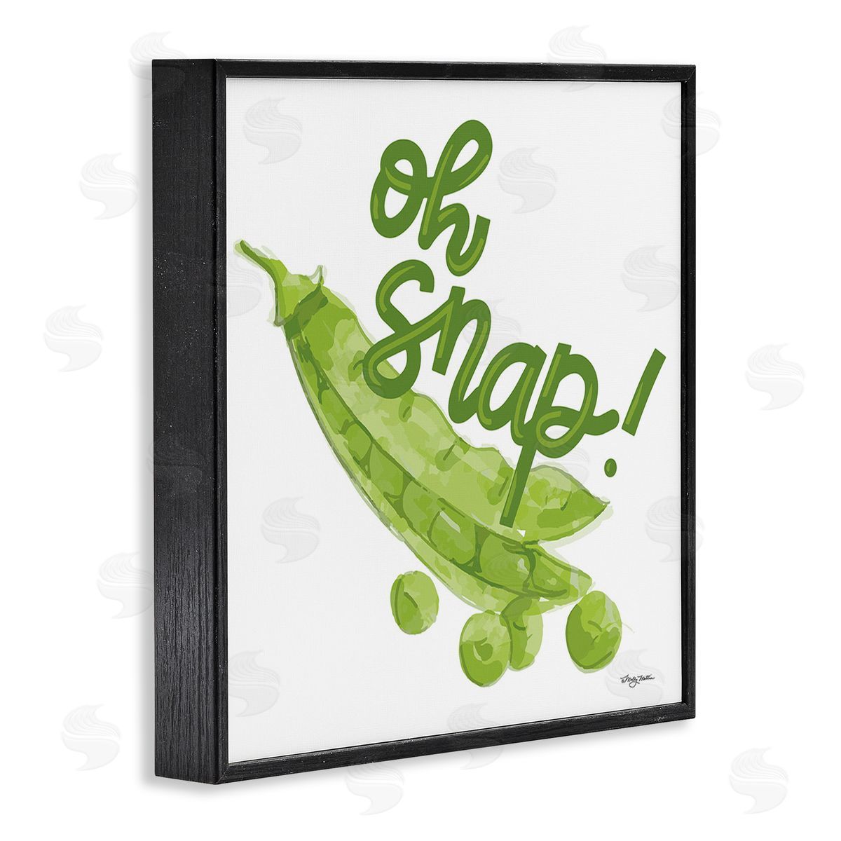 Molly Mattin Oh Snap with Peas Black Framed Giclee Wall Art Print