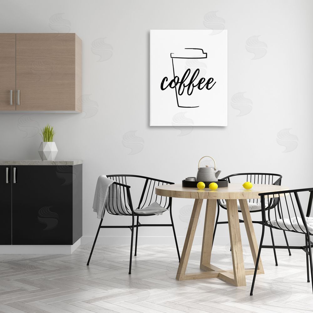 Martina Pavlova Minimal Coffee Cup Canvas Wall Art Print in Room