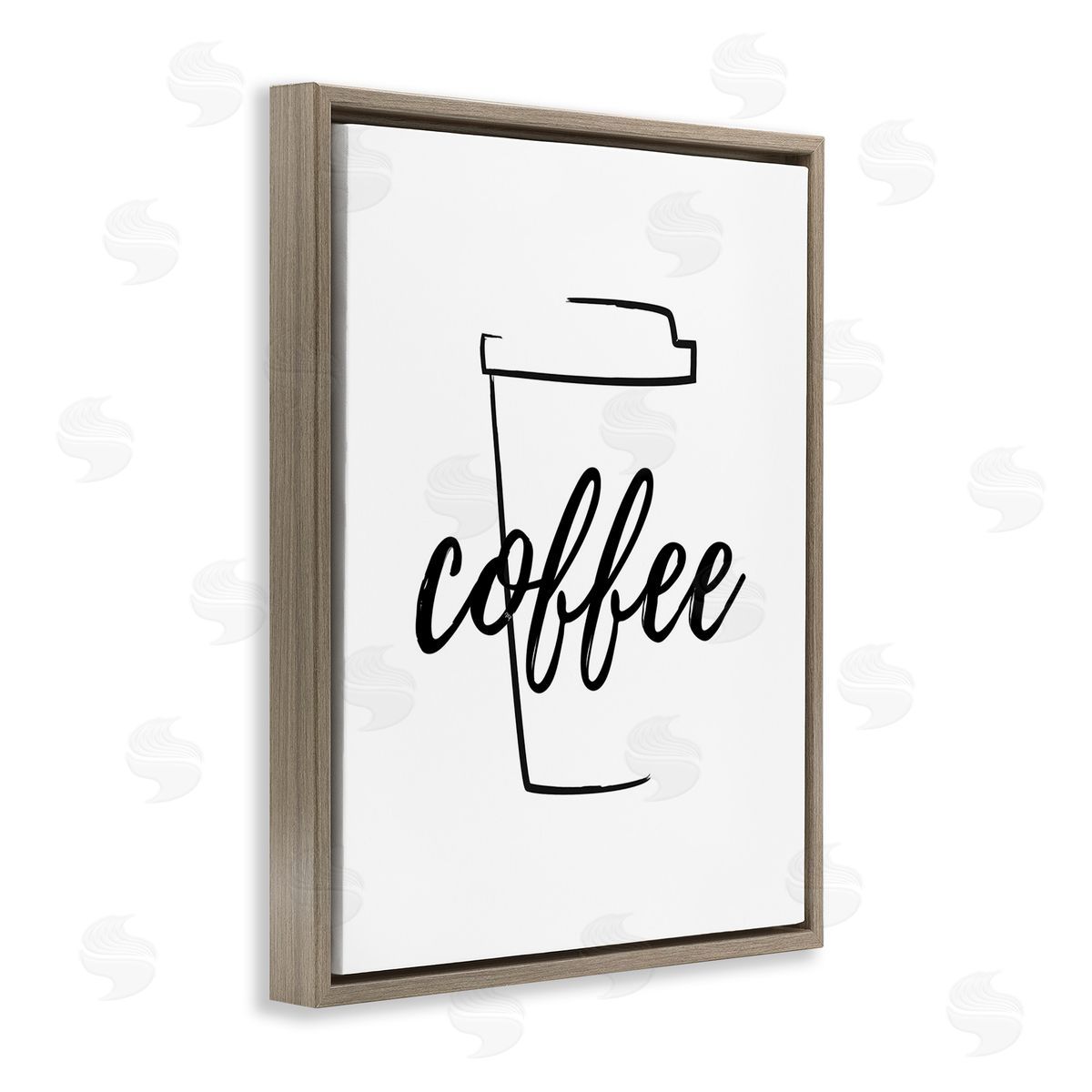Martina Pavlova Minimal Coffee Cup Brown Floating Frame Canvas Wall Art Print