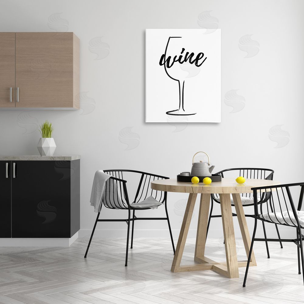 Martina Pavlova Minimal Wine Glass Canvas Wall Art Print in Room