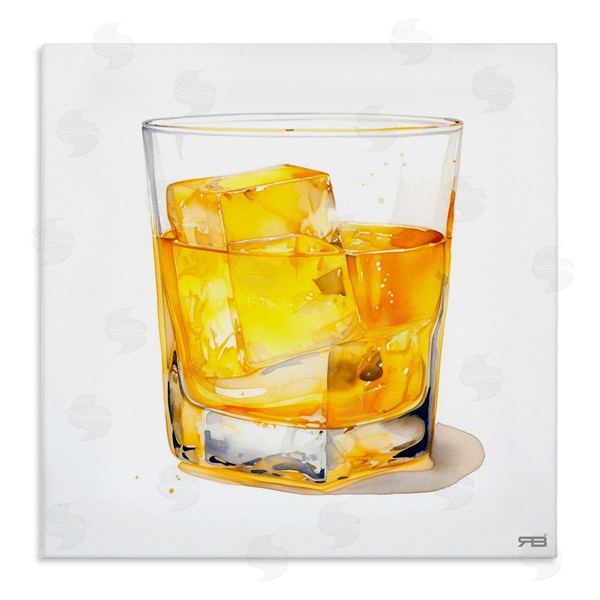 RB Modern Liquor Glass Canvas Wall Art Print
