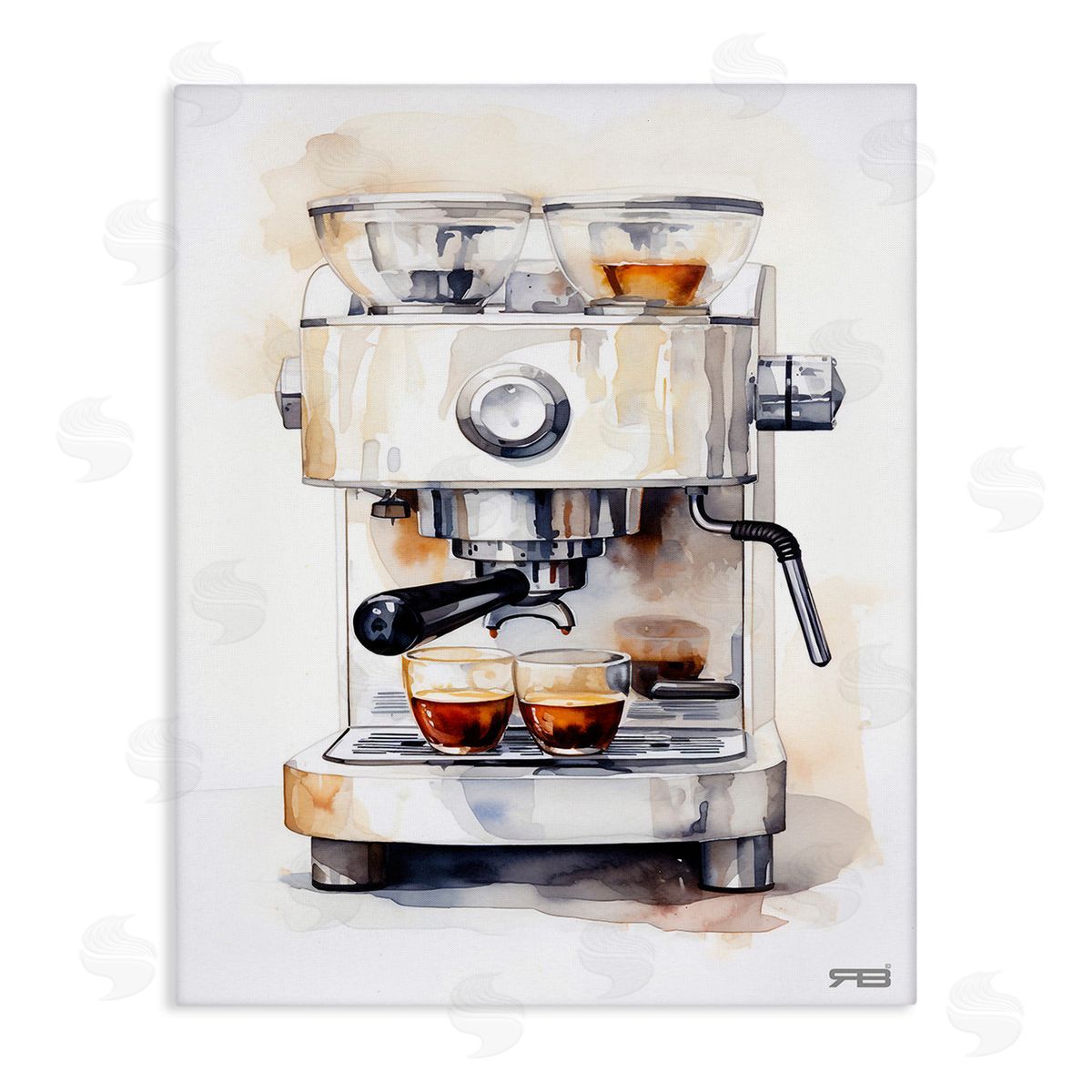 RB Modern Espresso Machine Canvas Wall Art Print
