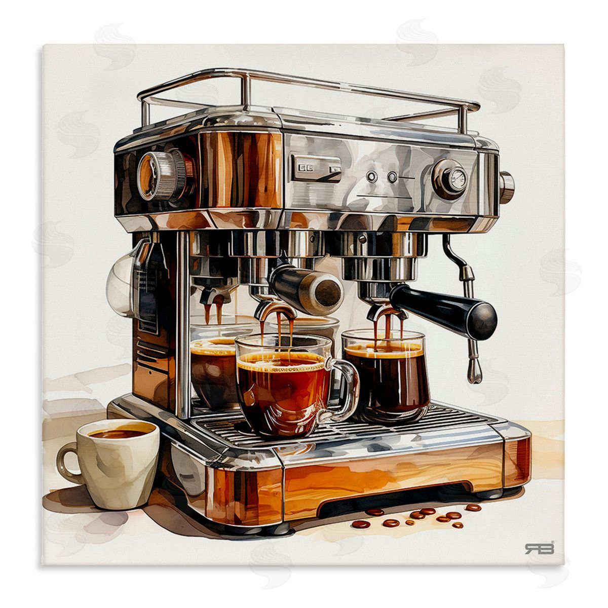 RB Sleek Espresso Machine Canvas Wall Art Print