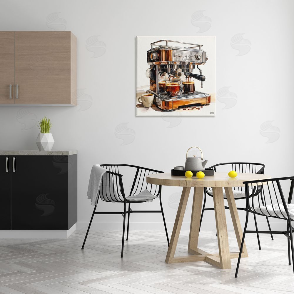 RB Sleek Espresso Machine Canvas Wall Art Print in Room