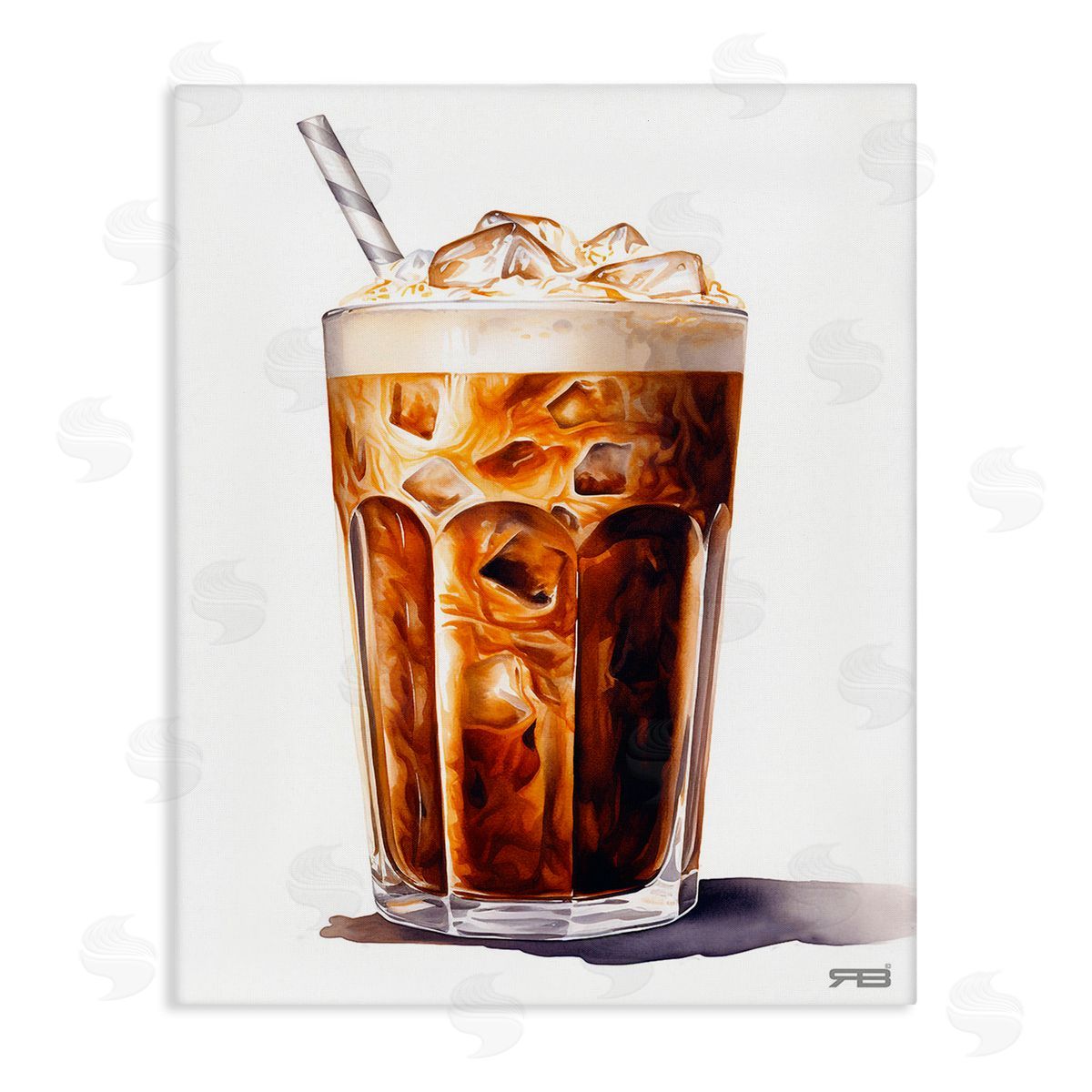 RB Swirled Iced Coffee Canvas Wall Art Print